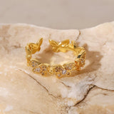 Lunaria Butterfly Ring
