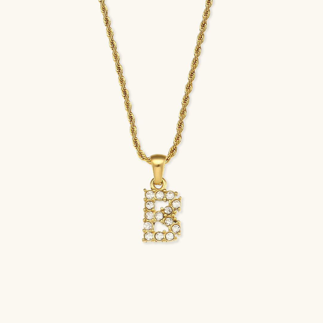 Elaria Letter Initial Diamond Necklace