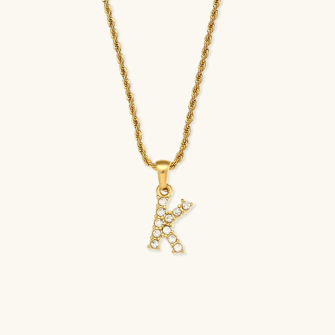 Elaria Letter Initial Diamond Necklace