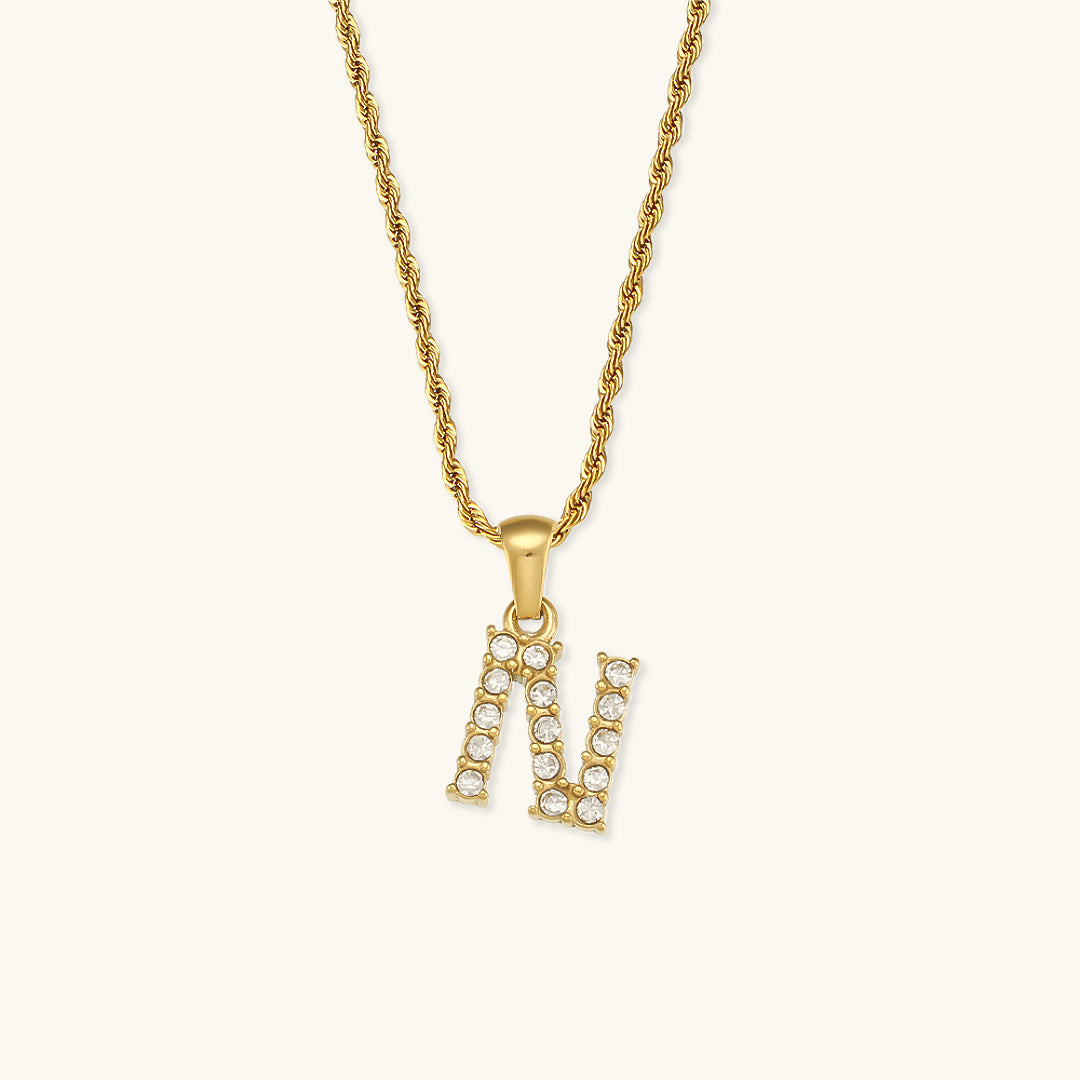 Elaria Letter Initial Diamond Necklace