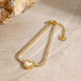 Rani Diamond Heart Tennis Bracelet