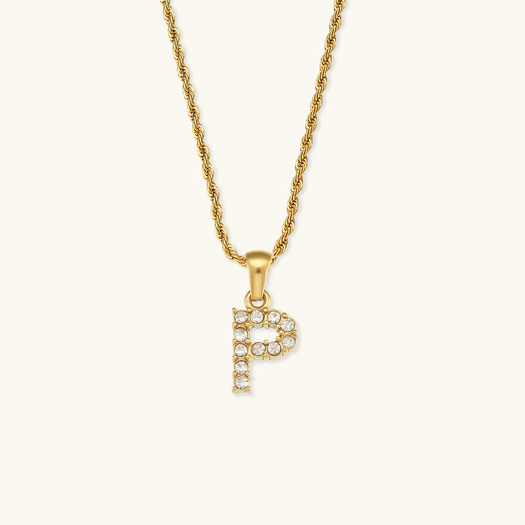 Elaria Letter Initial Diamond Necklace