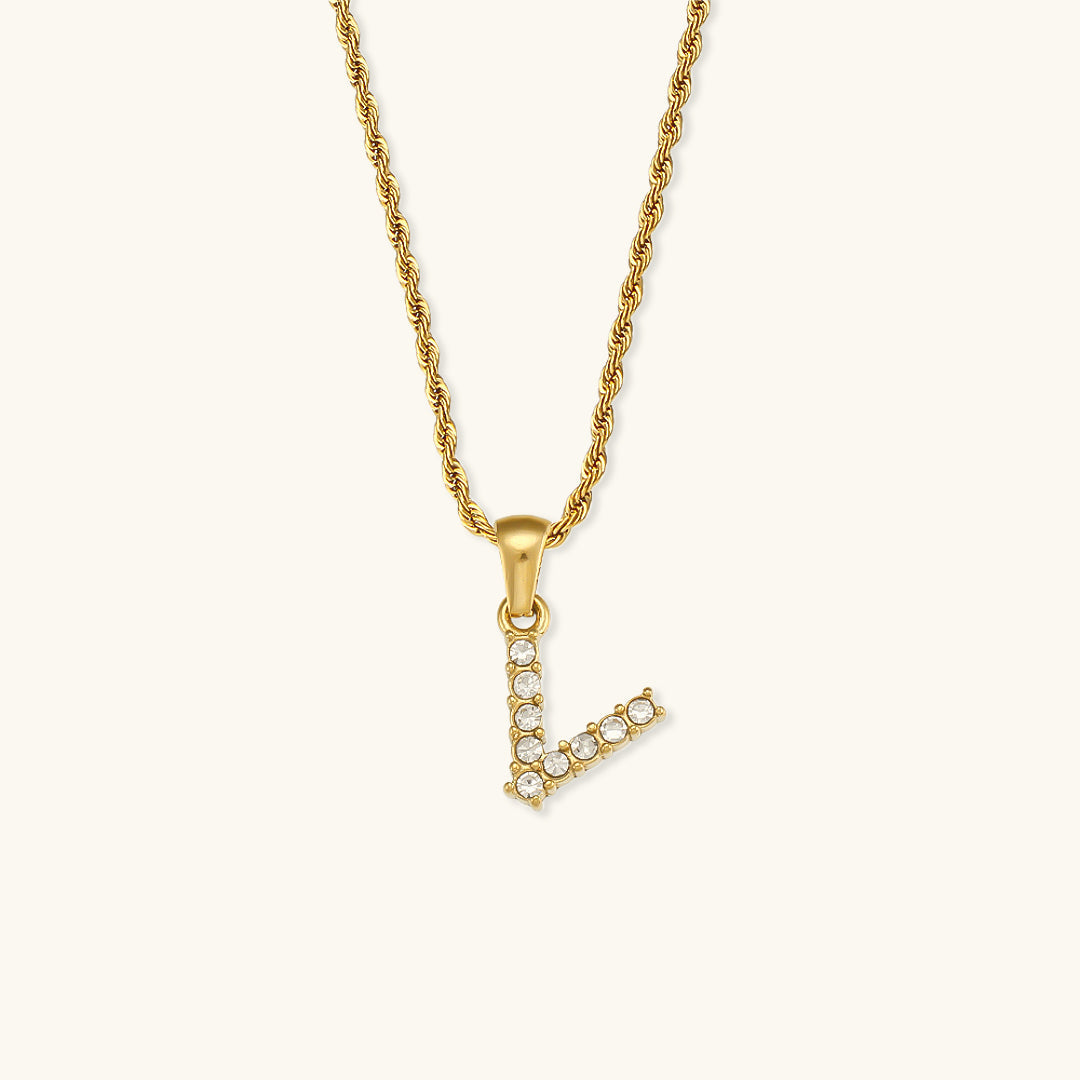 Elaria Letter Initial Diamond Necklace