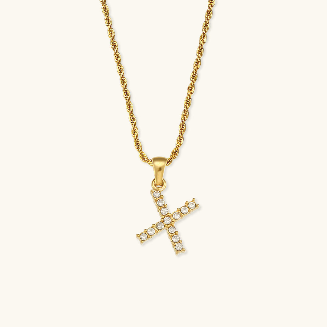 Elaria Letter Initial Diamond Necklace
