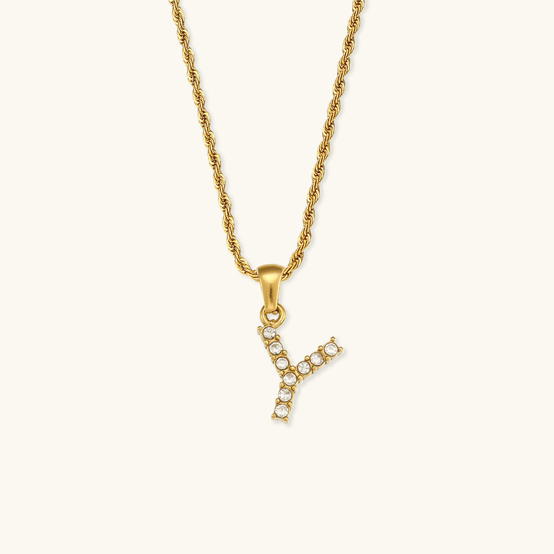 Elaria Letter Initial Diamond Necklace